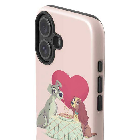 Disney Lady & The Tramp Spaghetti Dinner iPhone 16 Plus Impact Case