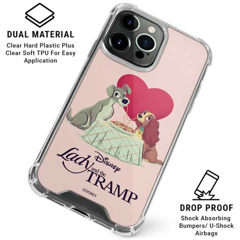 Disney Lady & The Tramp Spaghetti Dinner iPhone 16 Pro Max Clear Case