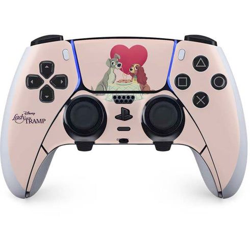 Disney Lady & The Tramp Spaghetti Dinner PS5 DualSense Edge Pro Controller Skin