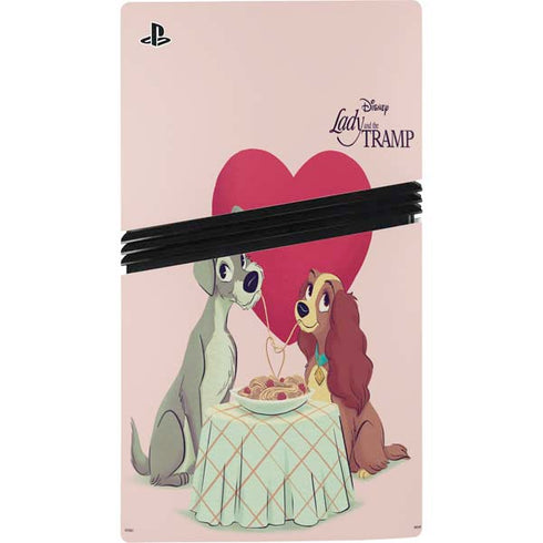 Disney Lady & The Tramp Spaghetti Dinner PS5 Pro Console Skin