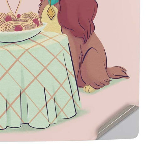 Disney Lady & The Tramp Spaghetti Dinner PS5 Pro Console Skin