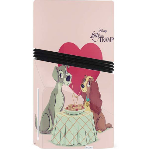 Disney Lady & The Tramp Spaghetti Dinner PS5 Pro Disk Bundle Skin