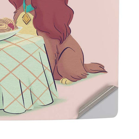 Disney Lady & The Tramp Spaghetti Dinner PS5 Pro Disk Console Skin