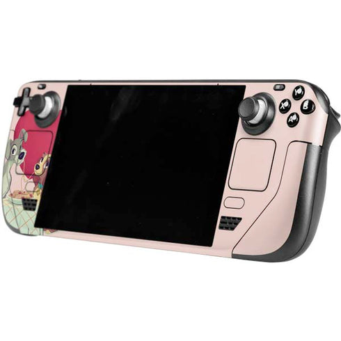 Disney Lady & The Tramp Spaghetti Dinner Steam Deck Handheld Gaming Computer OLED Skin
