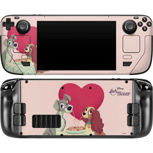 Disney Lady & The Tramp Spaghetti Dinner Steam Deck Handheld Gaming Computer Skin