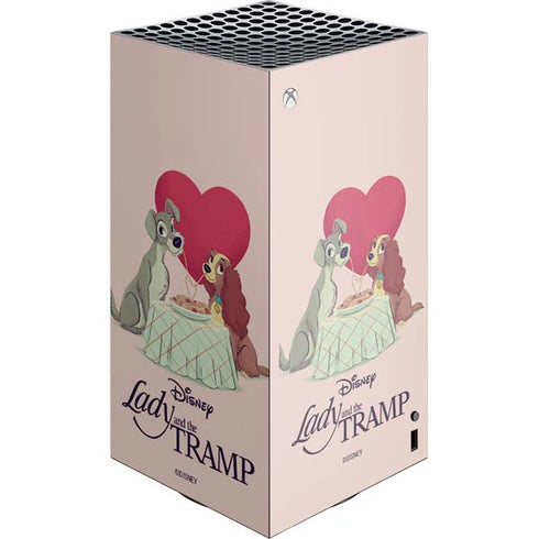 Disney Lady & The Tramp Spaghetti Dinner XBox Series X Digital Edition Console Skin