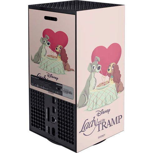 Disney Lady & The Tramp Spaghetti Dinner XBox Series X Digital Edition Console Skin