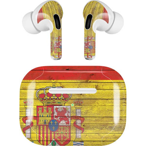Spain Flag Dark Wood AirPods Skins
