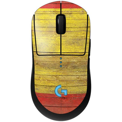 Spain Flag Dark Wood G Pro Wireless Gaming Mouse Skin