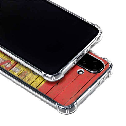 Spain Flag Dark Wood Galaxy A36 5G Clear Case