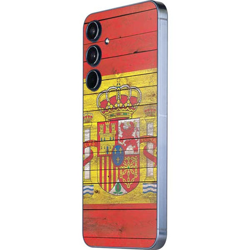 Spain Flag Dark Wood Galaxy A36 5G Skin