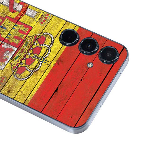 Spain Flag Dark Wood Galaxy A36 5G Skin