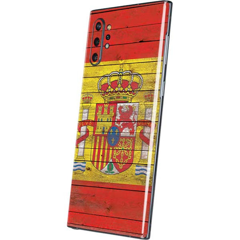 Spain Flag Dark Wood Galaxy Note 10 Plus Skin