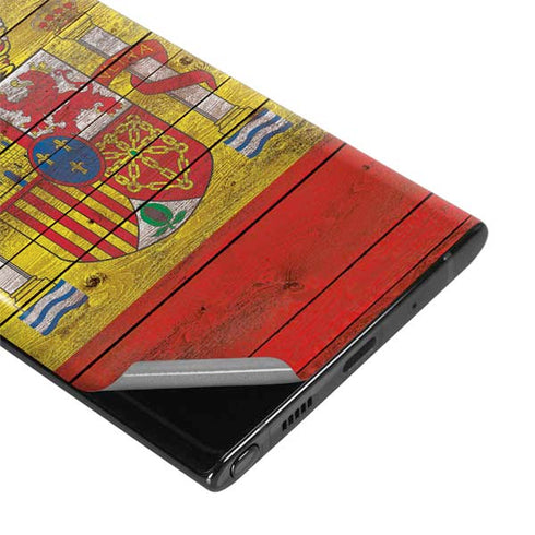 Spain Flag Dark Wood Galaxy Note 10 Plus Skin