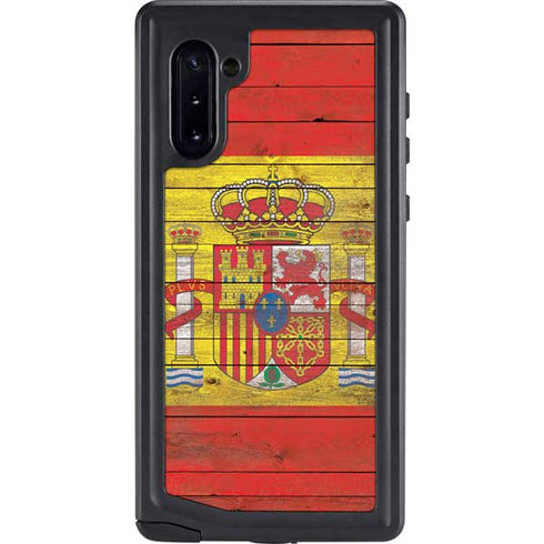 Spain Flag Dark Wood Galaxy Cases