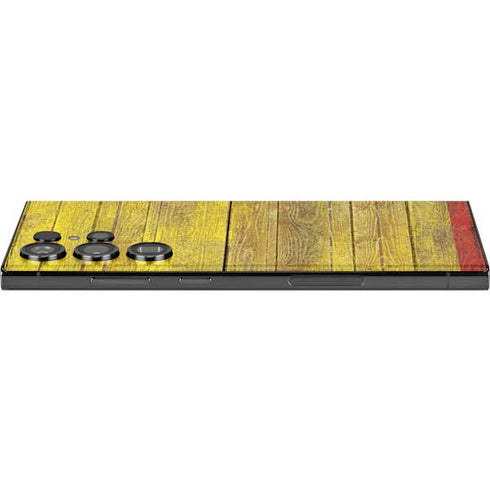 Spain Flag Dark Wood Galaxy Skins