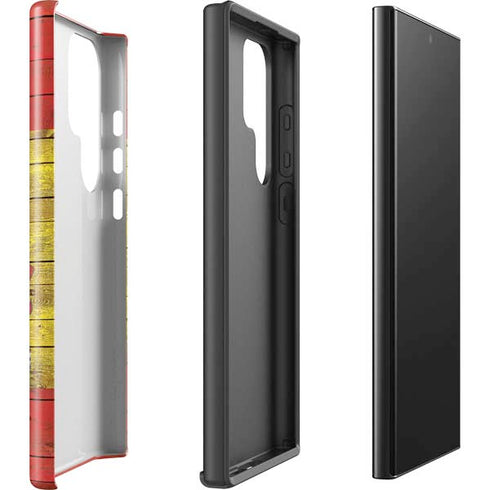 Spain Flag Dark Wood Galaxy S25 Ultra Impact Case