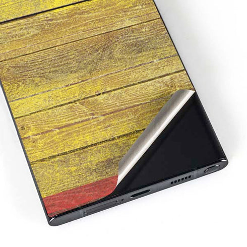 Spain Flag Dark Wood Galaxy S25 Ultra Skin