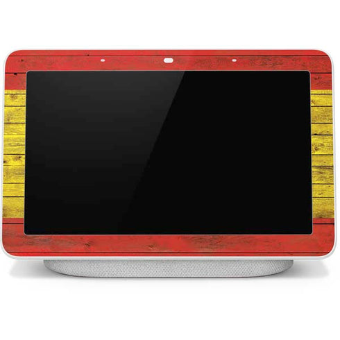 Spain Flag Dark Wood Google Home Hub Skin