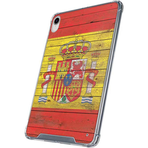 Spain Flag Dark Wood iPad 11th Gen (2025) Clear Case