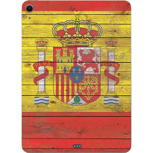 Spain Flag Dark Wood Apple iPad Air Skin