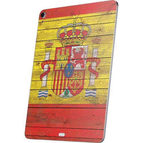 Spain Flag Dark Wood Apple iPad Air Skin