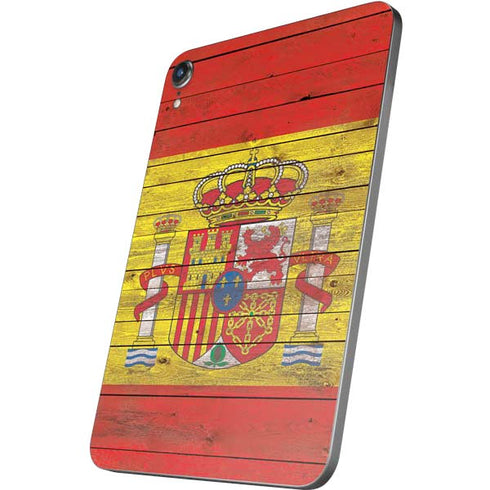 Spain Flag Dark Wood Apple iPad Mini Skin