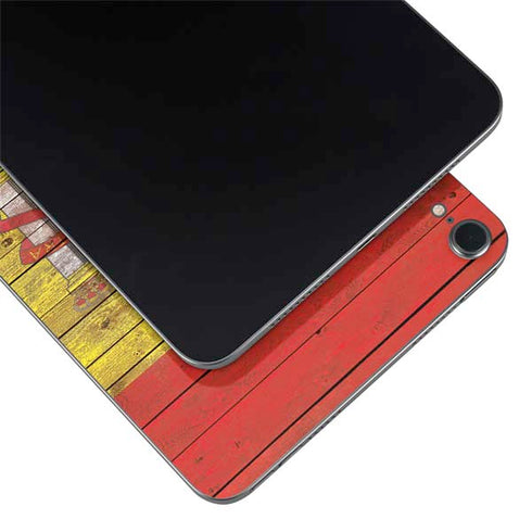 Spain Flag Dark Wood Apple iPad Mini Skin