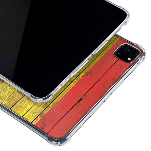 Spain Flag Dark Wood iPad Pro 11in (2024) Clear Case