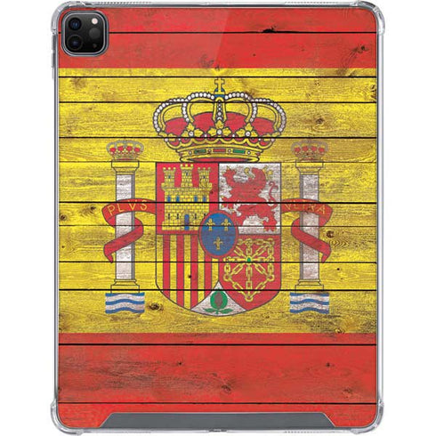 Spain Flag Dark Wood iPad Cases