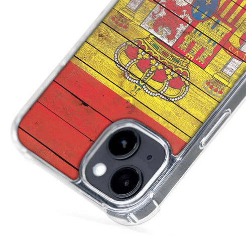 Spain Flag Dark Wood iPhone 14 MagSafe Case