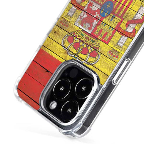 Spain Flag Dark Wood iPhone 16 Pro Max MagSafe Case