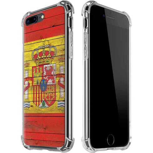 Spain Flag Dark Wood iPhone Cases