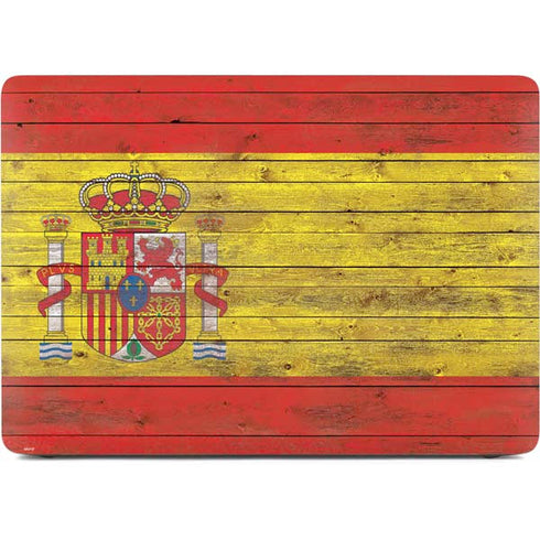 Spain Flag Dark Wood Apple MacBook Air Skin