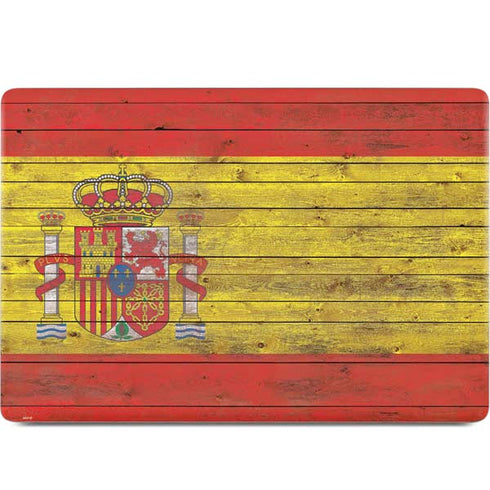 Spain Flag Dark Wood MacBook Skins