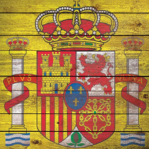 Spain Flag Dark Wood Moto G6 Skin