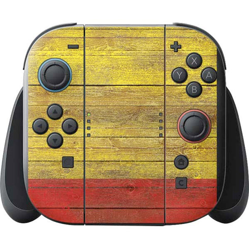 Spain Flag Dark Wood Nintendo Switch 2 (2025) with Joy-Con Skin