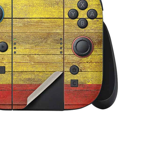 Spain Flag Dark Wood Nintendo Switch 2 (2025) Joy-Con Controller Skin