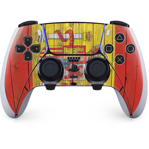 Spain Flag Dark Wood PlayStation PS5 Skins