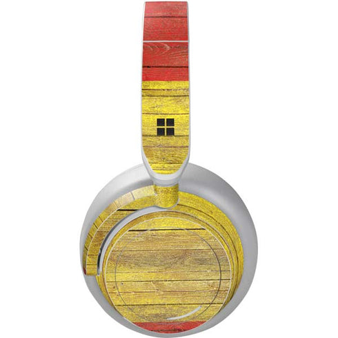 Spain Flag Dark Wood Surface Headphones Skin