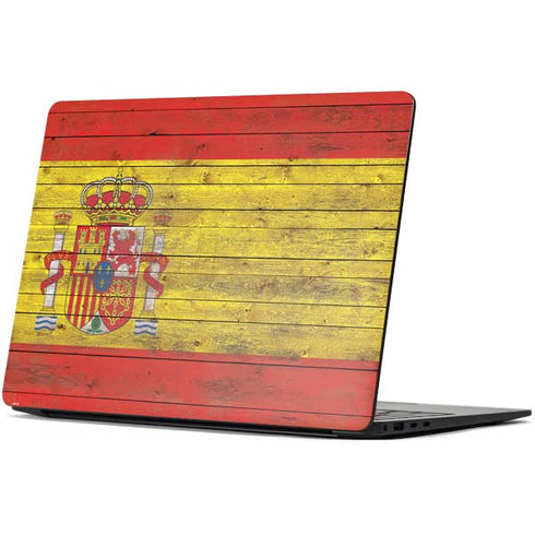Spain Flag Dark Wood Surface Laptop 7 15in Skin