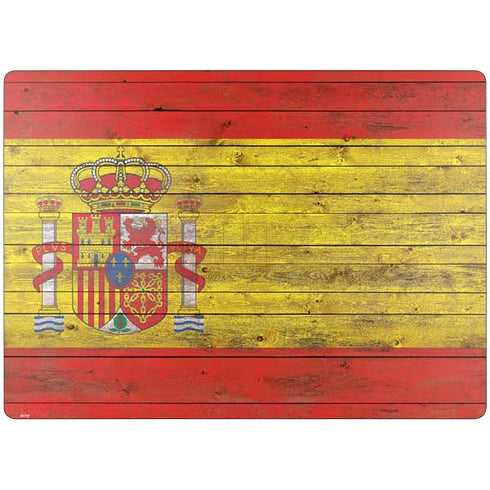 Spain Flag Dark Wood Surface Laptop 7 15in Skin