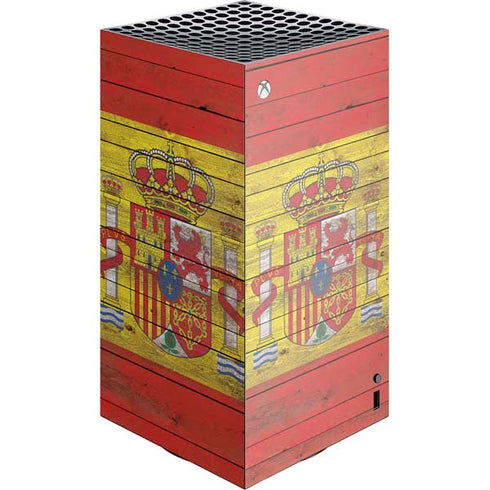 Spain Flag Dark Wood Xbox Series X Skins