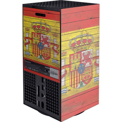 Spain Flag Dark Wood XBox Series X Digital Edition Console Skin
