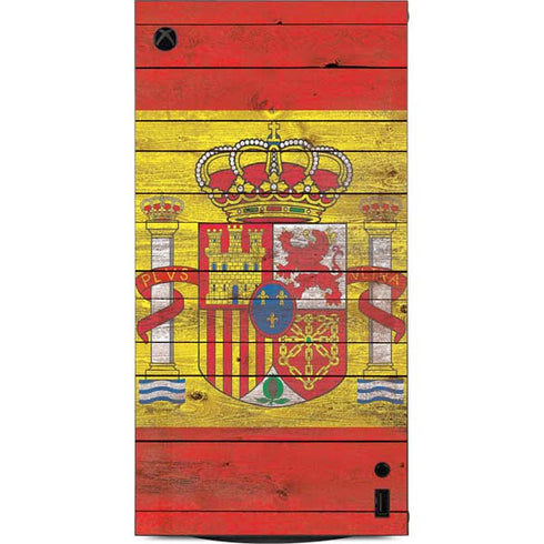 Spain Flag Dark Wood XBox Series X Digital Edition Console Skin