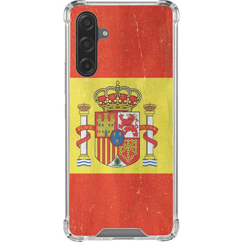 Spain Flag Distressed Galaxy A17 Clear Case