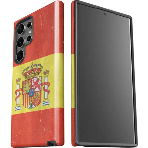 Spain Flag Distressed Galaxy S23 Ultra Pro Case