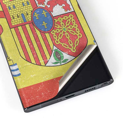 Spain Flag Distressed Galaxy Skins