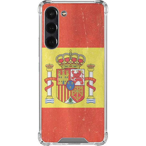 Spain Flag Distressed Galaxy S24 FE Clear Case