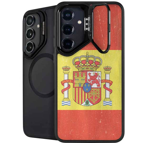 Spain Flag Distressed Galaxy S24 FE Kickstand Case